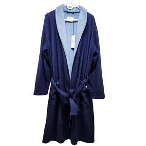 UGG Mens Navy Blue Reversible Robe Size M/L Soft Waist